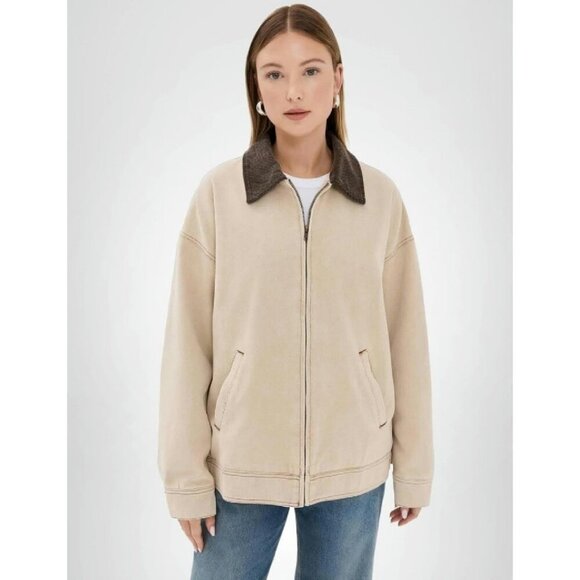 Jackets & Blazers - Heavyweight Canvas Barn Jacket with Corduroy Trim & Buckle Tabs
